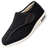 Diabetische öDeme-Schuhe,Diabetiker Arthritis öDem Verstellbare Fette FüßE Geschwollen Und Breiter Daumen Valgus Klett,black_45