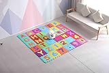 Avior Kids Kinder Puzzlematte Kinderteppich Spiel-Teppich Spielmatte 86 -TLG Buchstaben/Zahlen, Mehrfarbig