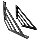 2 x sossai® Design Regalträger Truss | Winkel Auflage | Wandhalterung für Regalbrett | Grösse: 250 x 250 mm | Farbe: schwarz matt | Material: S