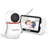 Adoric Babyphone mit Kamera 1080P 5 Zoll Baby Monitor, Video Überwachung LCD Bildschirm Nachtsicht Zwei Wege Audio, Temperatur- und akustischer Alarm, Wiegenlied, 2.4 GH