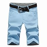 Battercake Strand Shorts Sommer Shorts Men Lose Männer Nner Bodybuilding Hose Kurze Bequeme Outdoor Hose Freizeithose Casual Jungen (Color : Sky Blue, Einheitsgröße : 31W)