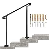 VEVOR Treppengeländer 120x13,5x97 cm Handlauf Geländer für 2 oder 3 Stufige Treppen Eingangsgeländer formschön Höhe & Winkel einstellbar Ideal für Veranden Eingänge G