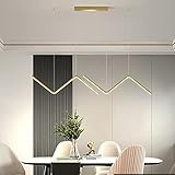 AYXRMX LED Pendelleuchte Esstisch Lampen Modern Dimmbar Kronleuchter Höhenverstellbar 26W Esszimmer Küchenlampe mit Fernbedienung Decke Hängelampe Gold Couchtisch Bar Dekor Hängeleuchte Aluminium,90