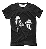 Print with Sneakers t-Shirt - keds Canvas Shoes Converse Art Tee Rock Black S