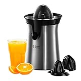 Russell Hobbs Organgenpresse & Zitruspresse elektrisch (2 autom. links-& rechtsrotierende Presskegel für Zitronen/Orangen), Tropf-Stopp-Funktion, spülmaschinenfest, BPA-frei, Saftspresse 22760-56