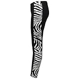 Hamishkane Damen Leggings mit Druck, enganliegend, volle Länge, sexy, dehnbar, Seitenteil Zebra, XXL