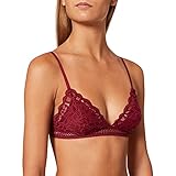 Amazon-Marke: Iris & Lilly Damen Bralette Crochet Lace Triangle, Rot (Rhododendron), S