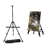 Staffelei Verstellbare Aluminium Ständer 65-160cm, Multifunktionale Künstlerstaffelei für Display, zum Halten von Leinwänden, Tablets, Pappen, robuster Aluminiumstativstaffelei, Tripod mit T