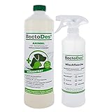 BactoDes Animal Tier Geruchsentferner - 1 Liter inkl. Mischflasche - Geruchskiller bei Katzenurin, H