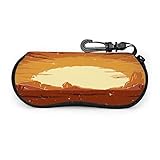 ATUEMACO Desert Landscape Vintage Bunte Vorlage Brille Fall Tragbare Sonnenbrille Soft Case Unisex Neopren Brille Fall mit Karabiner Reiß