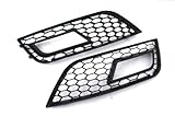 Schlagfestigkeit Honeycomb Gelüftete Schwarz Nebelscheinwerfer Grille Fit for Audi A4 B8 Frontstoßstange Racing Mesh-Gitter Nebelscheinwerfer Lampenabdeckung G
