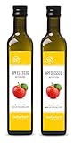 Apfelessig naturtrüb BIO 1000ml (2x 500ml) I rein, unverarbeitet, unpasteurisiert I Apfelessig ungefiltert mit Essigmutter von b