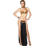 Fancyland Women's Kostüm Princess Leia as a Slave Dessous Reizwaesche Lingerie-BH-Rock-Halsband String S