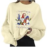 Lässiger Blusen-Pullover für Damen, für Weihnachten, Party, Urlaub, Kostüme, 2021, langärmlig, lockere Passform und bequem, Shirt058#blau, 40