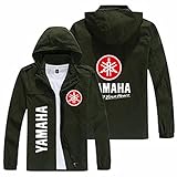 LINLIM Winddichte Herren Jacke Hoodie für Yamaha Print Zip Jacken Lässiges Sweatshirt Langarm Mantel Tops mit Abnehmbarer Kapuze-G||S