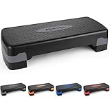 ActiveForever Einstellbarer Workout-Aerobic-Stepper im Fitness- und Trainingsschritt Plattform-Trainer-Stepper mit Risern 10 cm / 15 cm, Länge 68 cm Diamant, rutschfeste Texturp