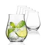 SAHM Sensorik Gin Gläser Set 6 Stück | 420ml Sensorik Gin Tonic Gläser | Tolles Gin Geschenk