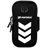 Handyhalterung Joggen, PORTHOLIC Handytasche Laufen Sport Universal Armtasche Joggen Zubehör, Reflektierend Handy Armband Joggen Handyhalterung Laufen für iPhone 13 12 11 Pro Max, Handy Bis zu 7,5'