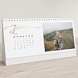 sendmoments Fotokalender 2022 mit Veredelung in Roségold, Unsere Momente, Kalender für Digitale Fotos, Tischkalender zum Aufstellen mit persönlichen Bildern, Querformat 260x120
