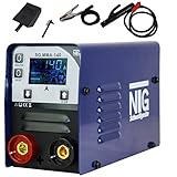 Schweißgerät Inverter Elektrodenschweißgerät E-Hand MMA IGBT Elektroden mit 140 Amper/Digitale LCD Anzeige / 230V / Anti-Stick/Hot-Start/Arc-Force/S