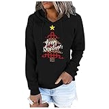 Weihnachtspullover, Weihnachtspullover, Weihnachtssweatshirt T-Shirts Unisex Neuheit Weihnachtspullover Strickpullover Langarm Rundhalsausschnitt Kordelzug Weihnachtsdruck