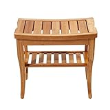 sogesfurniture Bambus Hocker Sitzhocker Duschhocker, Ablage Badhocker, Badezimmer Sitzbank, Mehrzweckhocker, 47.5x26x44.5 cm, KS-HSJ-04-BH