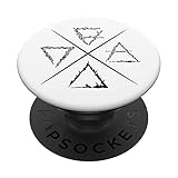 Vier Elemente Okkulte Symbole für Feuer Wasser Luft und Erde PopSockets mit austauschbarem PopGrip