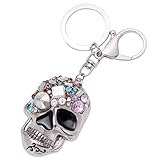 Amosfun Halloween-Totenkopf-Schlüsselanhänger, Skelettkopf, Metallauto, Anhänger, Tasche, Anhänger, für Halloween, Zubehör, Geschenk, Geschenk