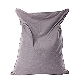 RIYIFER Klassischer Sitzsack Sofa-Bezug Sitzsackhülle Ohne Füllung Feines Baumwoll- Und Leinenmaterial Für Schlafzimmer, Wohnzimmer,Grau,130X160CM