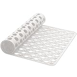 Duschmatte TPE Badewannenmatte Quadrat Badewanneneinlage mit Saugnapf rutschfest Badezimmermatte Anti Rutsch Dusche Matte Antibakteriell Duscheinlage BPA frei und Latexfrei Badematte(53x53cm,Weiß)