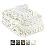 Beautissu Elisa Sherpa Decke 220x240cm - Flauschige Kuscheldecke mit Felloptik Extra Dicke Wohndecke für Sofa, Couch & Bett – Weiche Fleecedecke für Winter - XXL Flauschdecke in N
