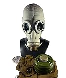 Epic Militaria Original-Gasmaske GP5, sowjetisch / russisches Design mit Filter, Tasche und Anti-Beschlag-Linsen, Grau oder Schwarz Gr. S, g