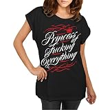 Spaß kostet Longshirt Damen weit geschnitten Princess of Fucking Everything Größe XS - 5XL