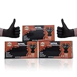 I.L.A. 100 Stück Nitrilhandschuhe Untersuchungshandschuhe in Schwarz | Nitril Handschuhe ohne Latex & Puder | Einmalhandschuhe Handschuhe Gloves | in Größe S, M, L, XL (S)