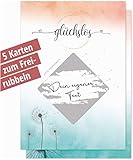 5 RUBBELLOSE - PERSONALISIERTE GESCHENK-IDEE ZUM SELBER MACHEN - Patentante Patenonkel Taufe Patin Pate - Gastgeschenke Hochzeit - Rubbel-Karte Post-Karten Set DIY - Fragen w