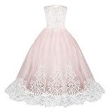 PPangUDing Tütü Rock Minirock Kinder Mädchen Elegant A-Linie Hohe Taille Plissee Layered Spitzen Applique Abendkleider Partykleid Tüllrock Unterkleid Petticoat Tanzkleid für Party Ballett T