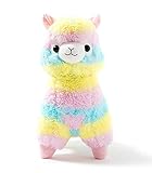 Uni-Wert Plüsch Alpaka 20 cm Regenbogen Puppe Alpaka Weich Baby Kuscheltier Spielzeug für Geschenke Geburtstag Weihnachten Hochzeitstag Rainbow Alp