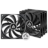 ARCTIC F12 PWM PST (4er Pack) - 120 mm PWM PST Gehäuselüfter, Case Fan mit Standardgehäuse, PST-Anschluss (PWM Sharing Technology), Reguliert RPM synchron, 230-1350 U/min. - Schw