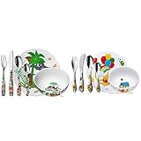 WMF Disney Dschungelbuch Kinder Geschirrset 6-teilig, Kindergeschirr mit Kinderbesteck Edelstahl & Disney Winnie Pooh Kinder Geschirrset 6-teilig, Kindergeschirr mit Kinderbesteck E