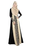 BINIAT Frau Muslim Roben Maxikleid Lange Ärmel Abaja islamisch Kleid Blumenmuster arabisch Muslimische Kleidung islamisch Lange Kleider,XL,Black