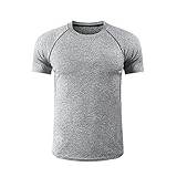 Sportshirt Herren Sommer Klassisch Mode Rundhals Herren Laufshirt Modern Urban Basic Slim Fit Stretch Herren Kurzarm Gym Outdoor Wicking Breathable S
