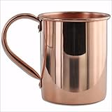 OMG-Deal Authentische Moscow Mule Smooth Shots Tasse, massives Kupfer, Moscow Mule, gerade, einfarbig und Kupfergriff, mit Metallreinigungsp