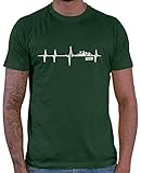 HARIZ Herren T-Shirt Wandern Herzschlag Bergwanderer Wandern Klettern Inkl. Geschenk Karte Dunkel Grün L