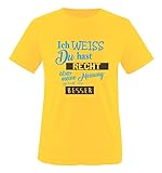 Comedy Shirts - Ich Weiss du hast Recht Aber Meine Meinung gefällt Mir Besser - Herren T-Shirt - Gelb/Blau-Braun Gr. L