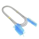 Vektenxi Aquarium Reinigungsfeder Pinsel Doppelseitige Borste Lange Bürste Flexible Rohrbürste Schlauch Rohrbürste Aquarium Zubehör fü
