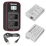 Newmowa LP-E8 Ersatzakku (2er-Pack) und Smart LCD Display Dual USB-Ladegerät für Canon LP-E8 und Canon EOS 550D,600D,650D,700D,EOS Rebel T2i,Rebel T3i,Rebel T4i,Rebel T5