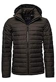 Superdry Herren Fuji Kapuzenjacke Anthrazit Tweed XXL
