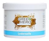 Green Hero Lederseife, 500 ml, Lederreiniger inkl. Reinigungsschwamm für Glattleder, Auto, Schuhe, Couch, Taschen und Möb