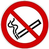 Aufkleber Rauchen verboten, Rauchverbot Nichtraucher Piktogramm UV-Schutz (Outdoor geeignet), Aussenklebend für Büro, Werkstatt, Gaststätte, Garage etc (1, Ø 14 cm)