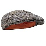 Borges & Scott Dingwall Schirmmütze 8-TLG. – Schiebermütze Herren aus 100% handgewebter Wolle Harris Tweed - Wasserabweisend - Rebhuhn Braun 56